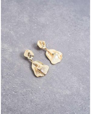 TOPSHOP Pendientes Largos Dorados Portia De - Negro
