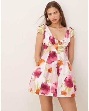 ASOS Hybrid Corset Bias Midi Dress - Pink