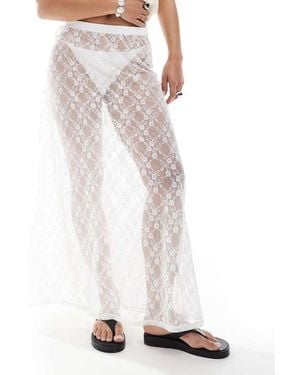 JJXX Kanten Midi Rok - Wit