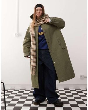 Collusion Longline Trench Jacket - Green