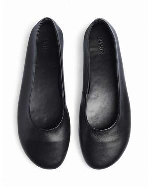NA-KD Unlined Leather Ballerinas - White