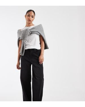 Only Petite Hannah Extra High Waist Wide Leg Jeans - Black