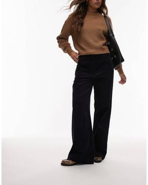 ARKET Wide Leg Cord Trousers With Tailored Waistband - Black