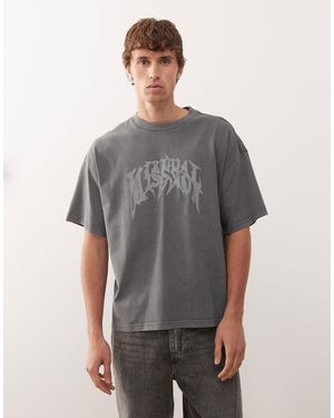 Weekday – kastiges oversize-t-shirt - Grau