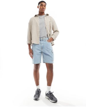 Don't Think Twice Dtt – cargo-jeansshorts mit waschung - Blau