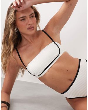 CUPSHE Bralette-bikinioberteil mit kontrastbesatz - Braun