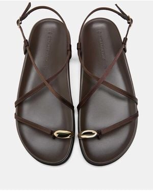Stradivarius Flat Sandals With Detail - Black