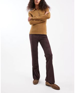 New Look Faux Suede Kick Flare leggings - White