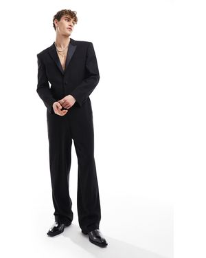 ASOS Square Shoulder Tuxedo Suit Jumpsuit - Blue