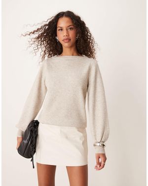 Jdy Pull col bateau - crème pailleté - Marron
