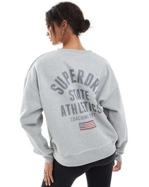 Superdry Athletic Essentials Relaxed Printed Sweatshirt - Grey
