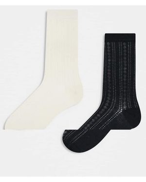 JJXX 2 Pack Pointelle Socks - Multicolour