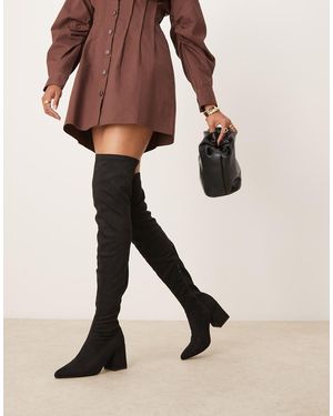 Raid Rykiel Block Heel Over The Knee Boots - Natural