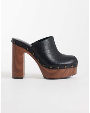 ASOS Penny High Heeled Clog Mules - Black