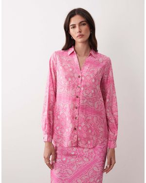Never Fully Dressed – hemdbluse mit paisleymuster, kombiteil - Pink
