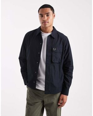 Fred Perry Poplin Overshirt - Blue