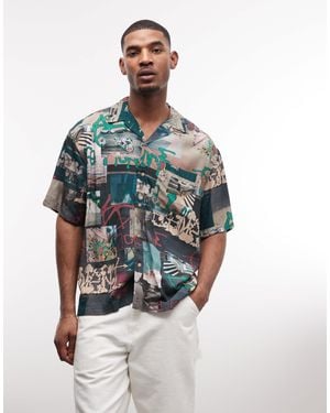 Element – relaxed-fit-resorthemd mit buntem grafikprint und lockerem schnitt - Blau