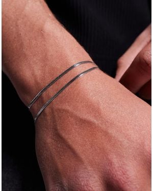 ASOS – 2er-pack farbene schlangenketten-armbänder aus wasserfestem edelstahl - Mettallic