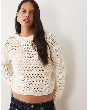 Mango Teen Open Stitch Jumper - Natural