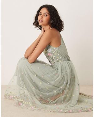 Maya – neckholder-midaxikleid - Grau
