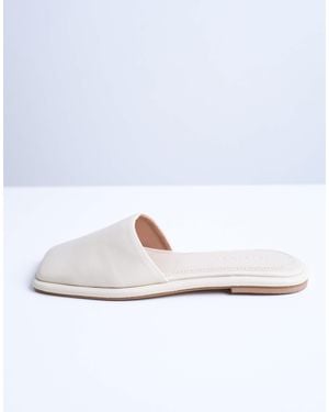 TOPSHOP Almina - mules en cuir véritable à bout carré - cassé - Neutre