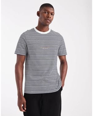 Farah Goldney Stripe T-shirt - Grey
