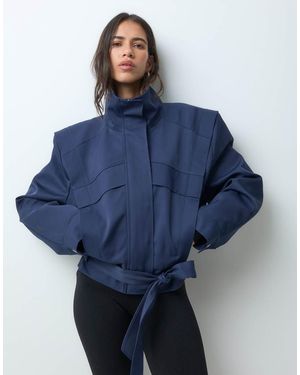 ASOS Jack Met Opstaande Boord, Ceintuur - Blauw