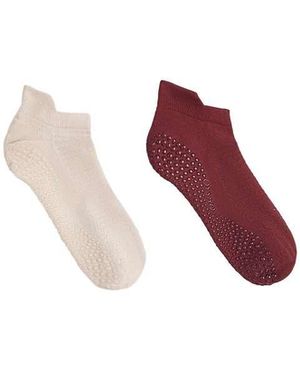 Oysho 2 Pairs Of Polyamide Blend Yoga And Pilates Trainer Socks - Red