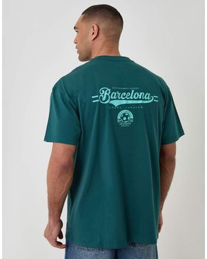 Threadbare Oversized Fit Graphic T-Shirt - Green