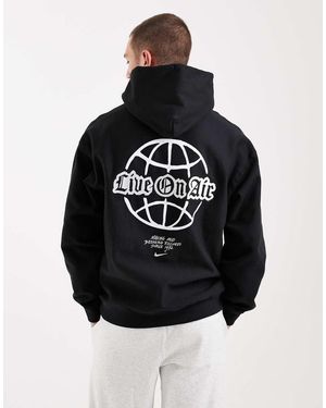 Nike Solo Swoosh Graphic Back Print Hoodie - Black