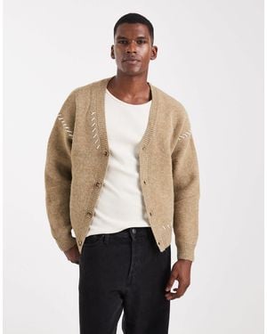 Cotton On – kastige strickjacke - Natur