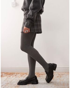 Reclaimed Vintage Cozy Cotton Tights - Grey