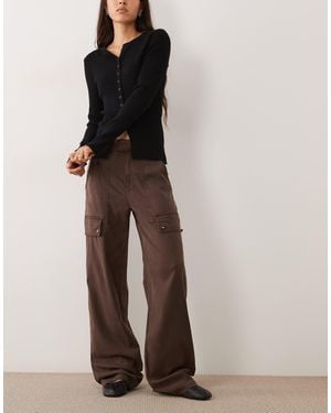 ASOS Wide Leg Utility Cargo Trouser - Brown