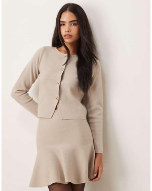Vila Structured Knit Cardigan Co-ord - Natural