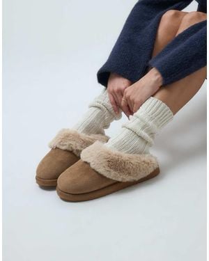 ASOS Zippy Cuffed Closed Toe Slipper - Blue