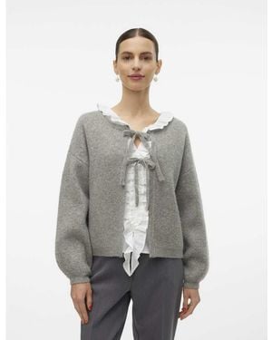 Vero Moda Cárdigan Gris Medio Jaspeado De