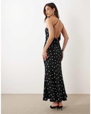 Nobody's Child Nobodys Child Occasion Pia Satin One Shoulder Cowl Open Back Maxi Dress - White