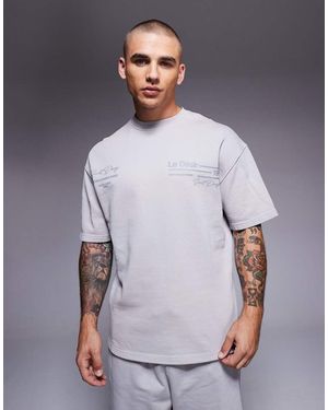 River Island Nostalgic Logo Oversized T-shirt - Grey