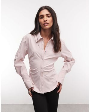 Monki Chemise cintrée à la taille poudré - Rose