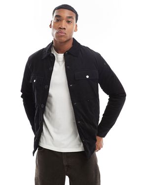 Brave Soul – wattierte jacke aus cord - Schwarz