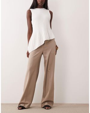 Gina Tricot Low Waist Tailored Pants - Natural