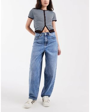 Vero Moda Billie High Rise Barrel Leg Jeans - Blue