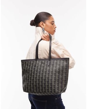 Lacoste Printed Shoulder Tote - Grey