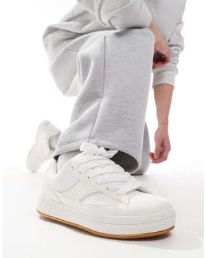 Bershka Lace Up Trainer - White