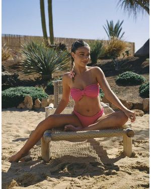 South Beach X Liv Silverman Crinkle Bikini Bottom - Metallic