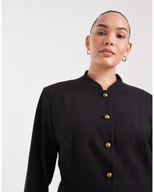 ASOS Curve taillierte jacke im drummer-stil - Schwarz