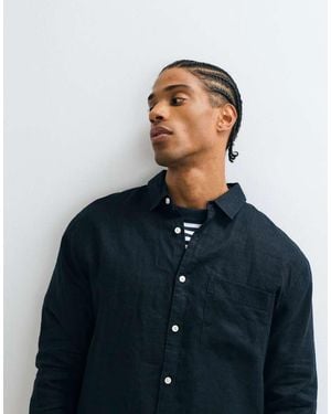 Cotton On Cottonon Relaxed Linen Long Sleeve Shirt - Blue