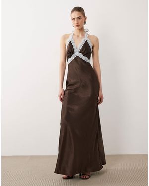 SNDY'S – satin-maxikleid - Braun