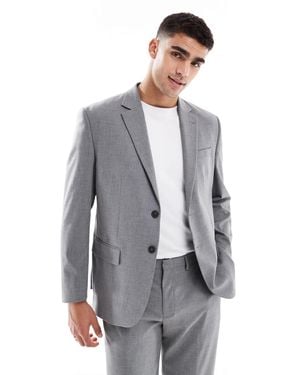 Jack & Jones Regular Fit Wool Blend Suit Jacket - Gray