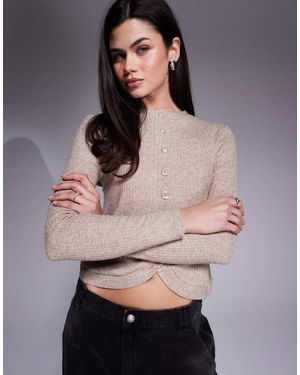 River Island Cárdigan Con Bajo Redondeado De -Neutro - Gris